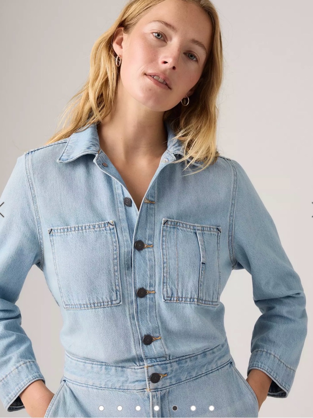 Custom Artist “Charlo” Levi’s Light Wash Denim Jumpsuit - Small - Cropped wide